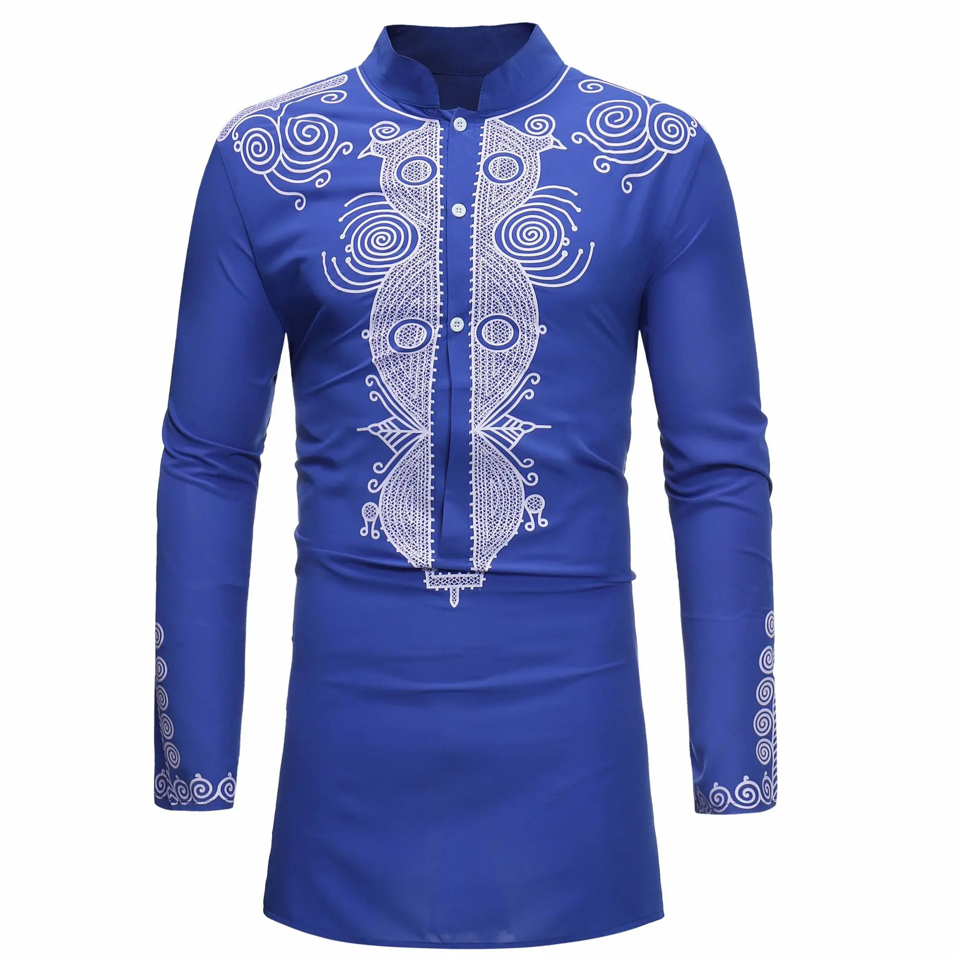 Men'S Fashion Kurta - Stehkragen Muslimischen Hemd Männer Kleidung Folk