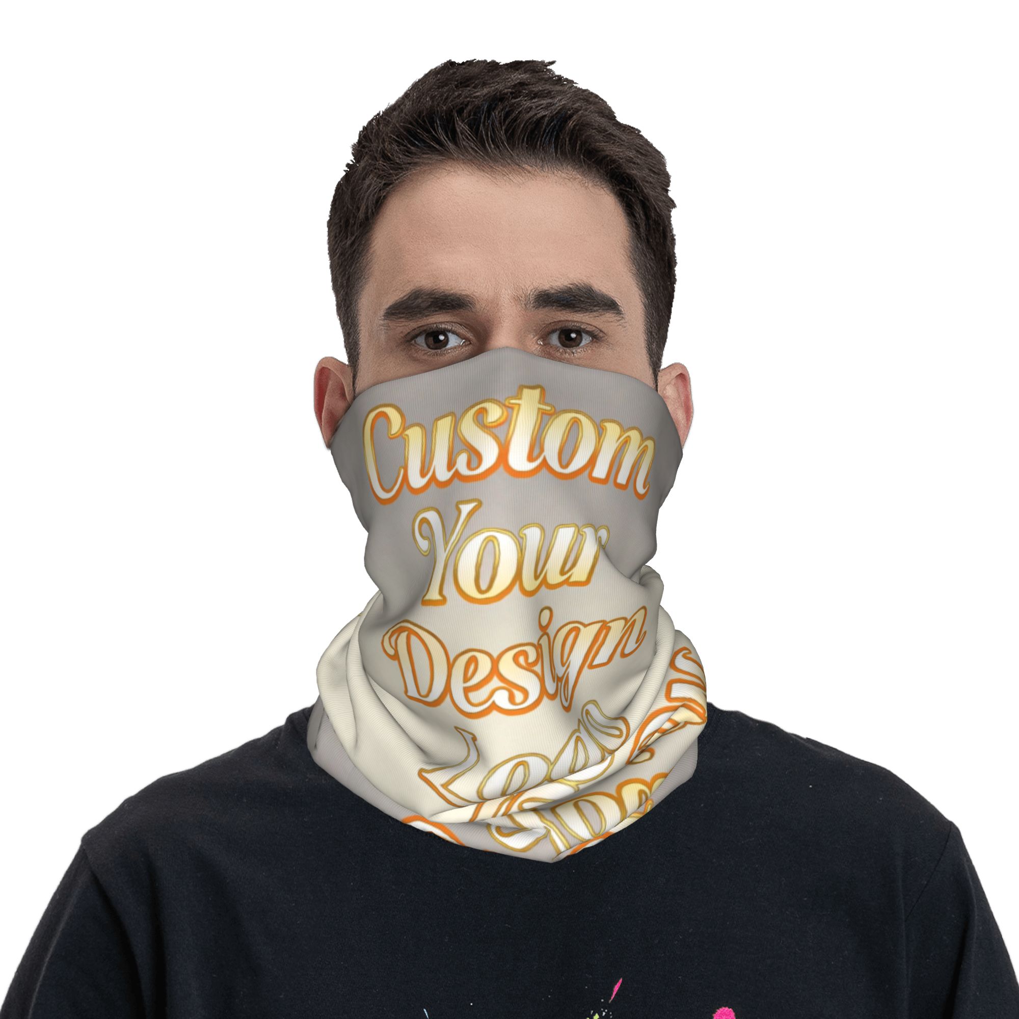 Men'S Fashion Names - Personalisierter Foto-Namens-Bandana-Halswärmer für Ski und Laufen,