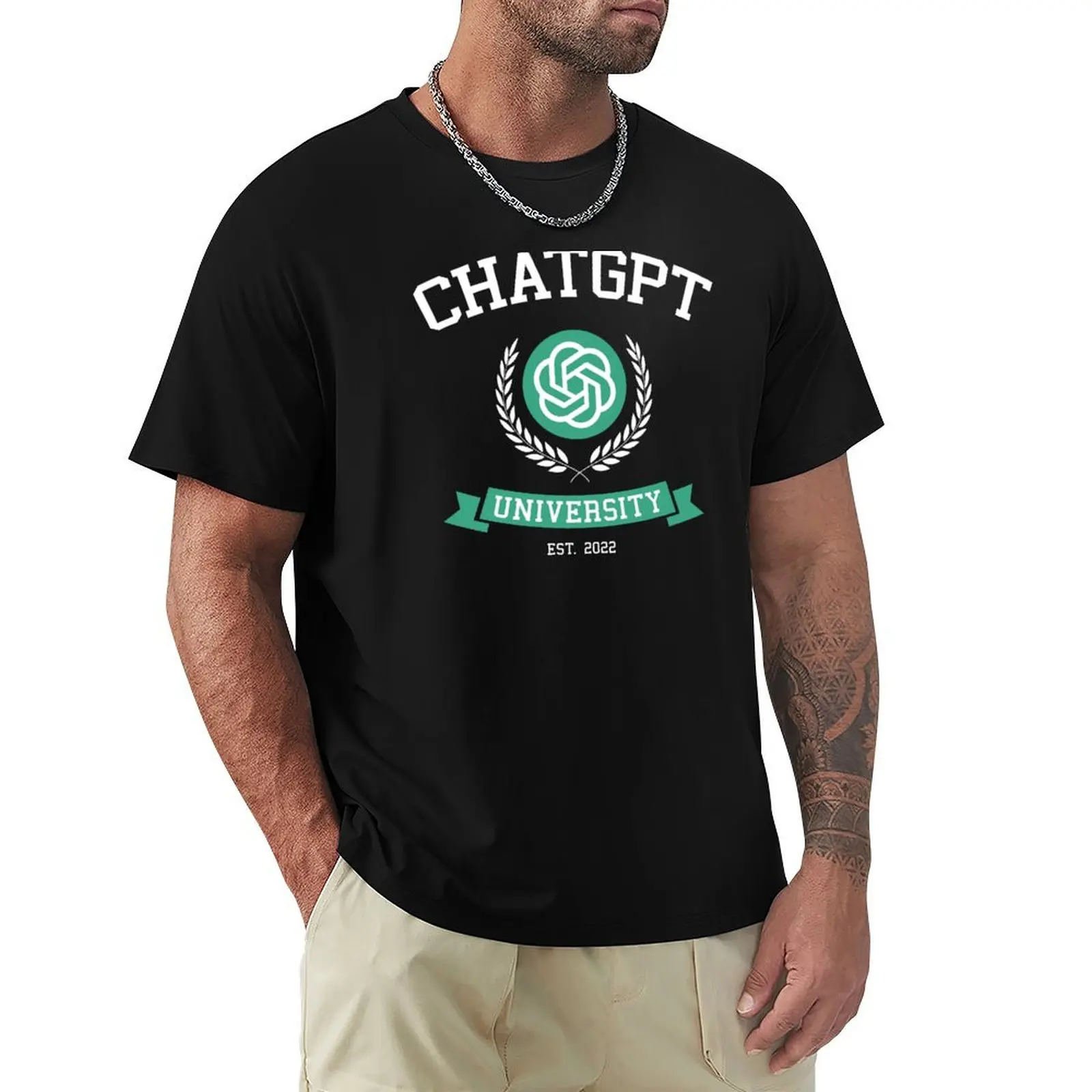 Men'S Fashion University - Chatgpt Universität-lustige T-Shirt Geschenk idee Chatgpt