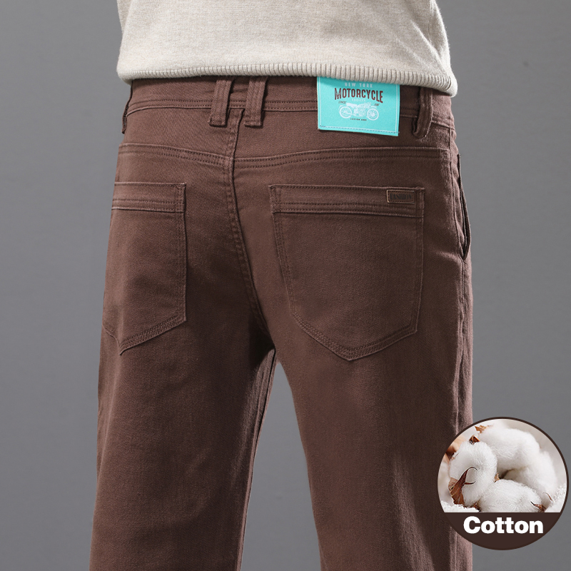 Mens Fashion Dark Grey Pants - Business Casual Baumwoll-Elastik-Jeans für Herren, schmal