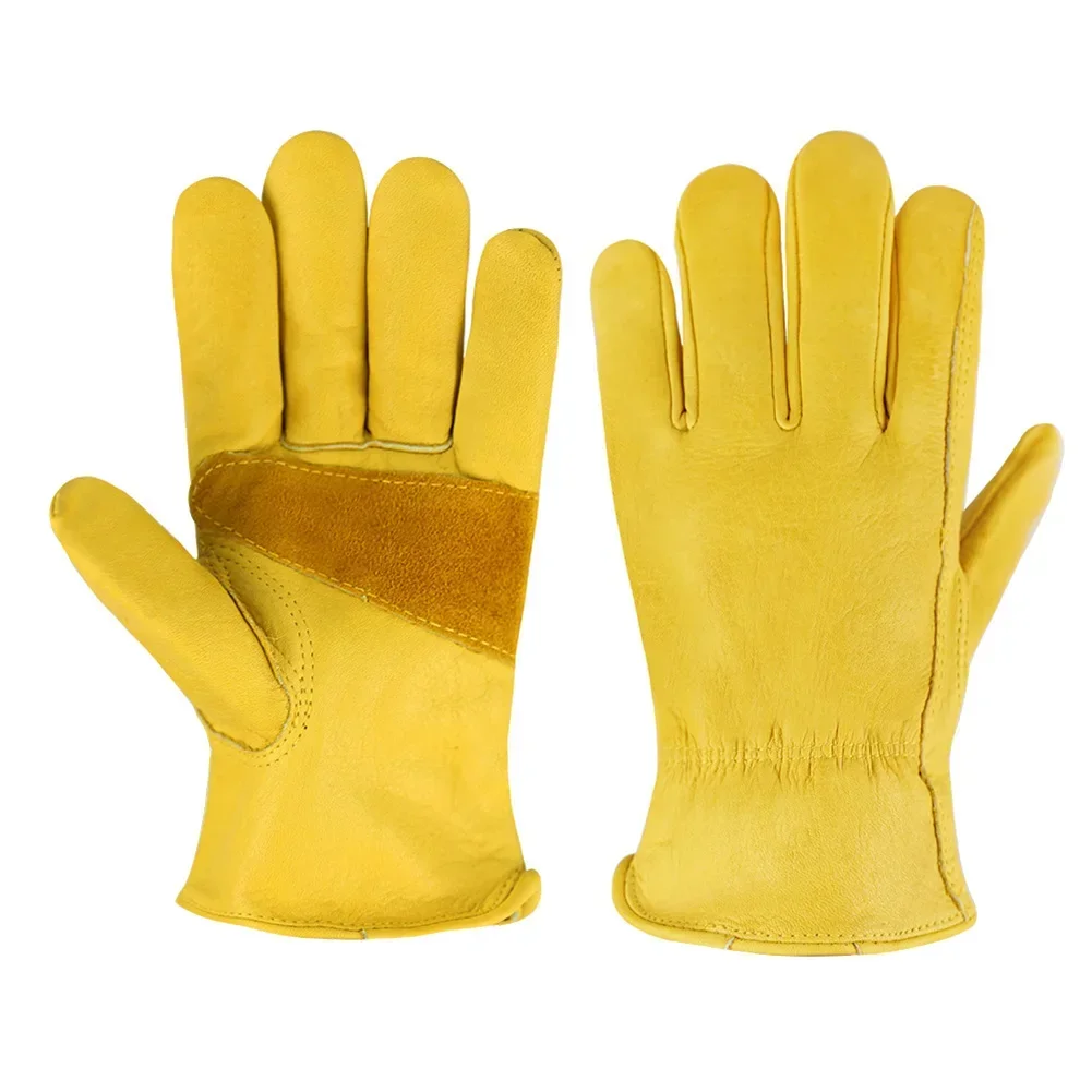 Driving Gloves Leather - Leder-Arbeitsschutzhandschuhe für Garten, Motorradfahren, Schweißen, Werkstätten,