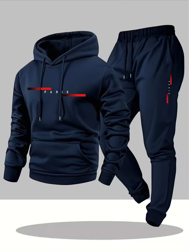 Men'S Fashion Hoodie - Herren Bestseller Trendiges Buchstaben-Print-Set Zweiteiliges Hoodie