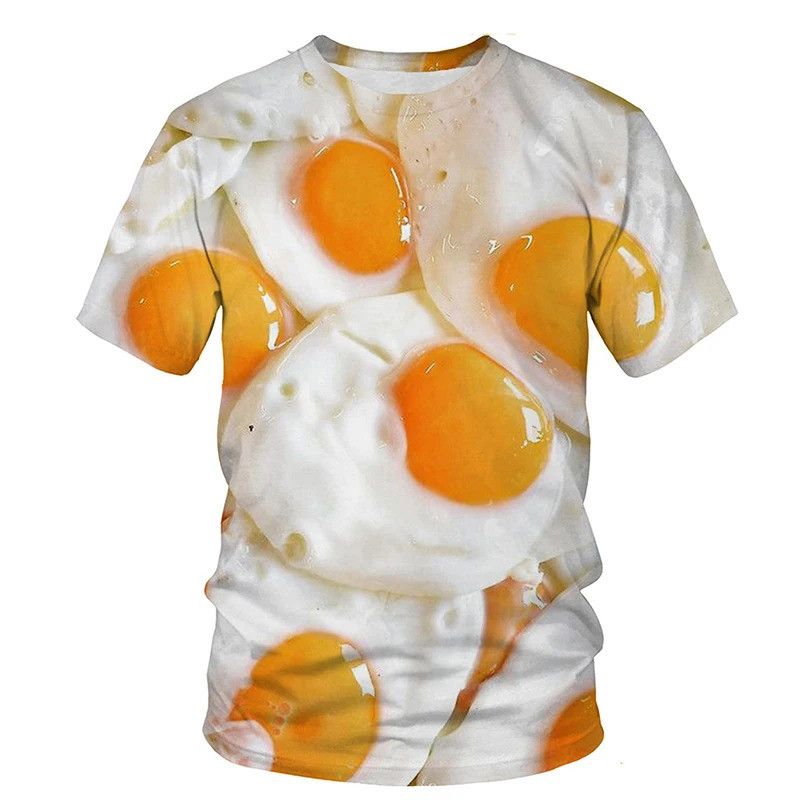 Men'S Fashion Hamburg - Lustige Spiegeleier 3D Gedruckt T-Shirts Lebensmittel