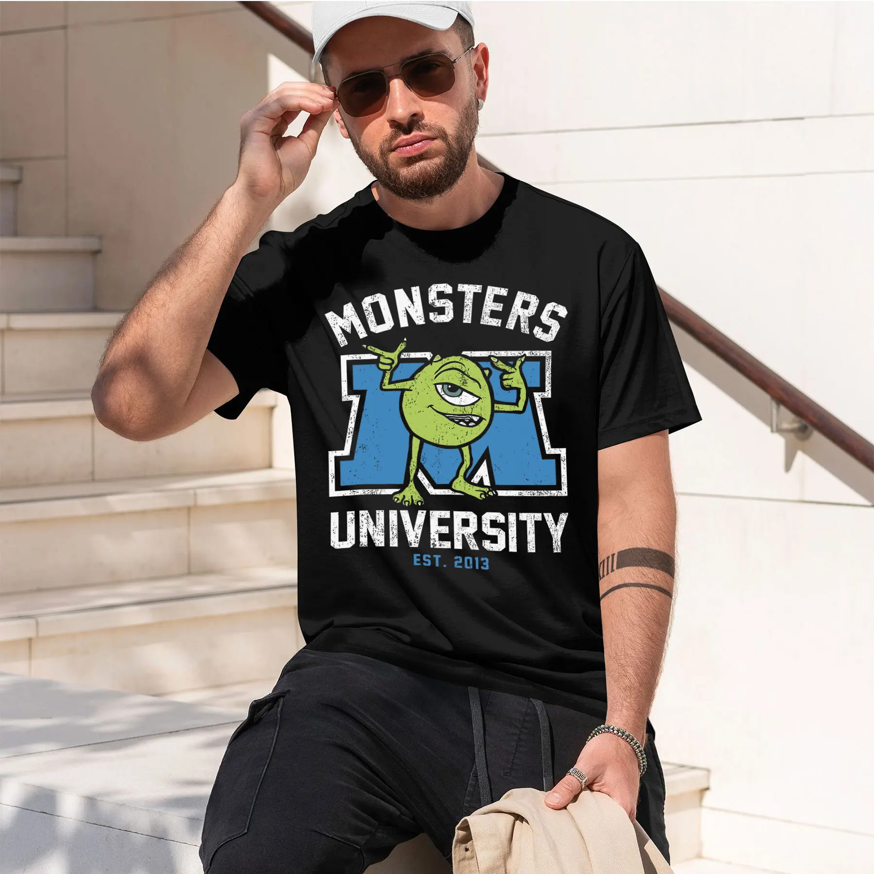 Men'S Fashion University - MONSTERS UNIVERSITY 2026 Neues Modisches Schwergewichts-T-Shirt