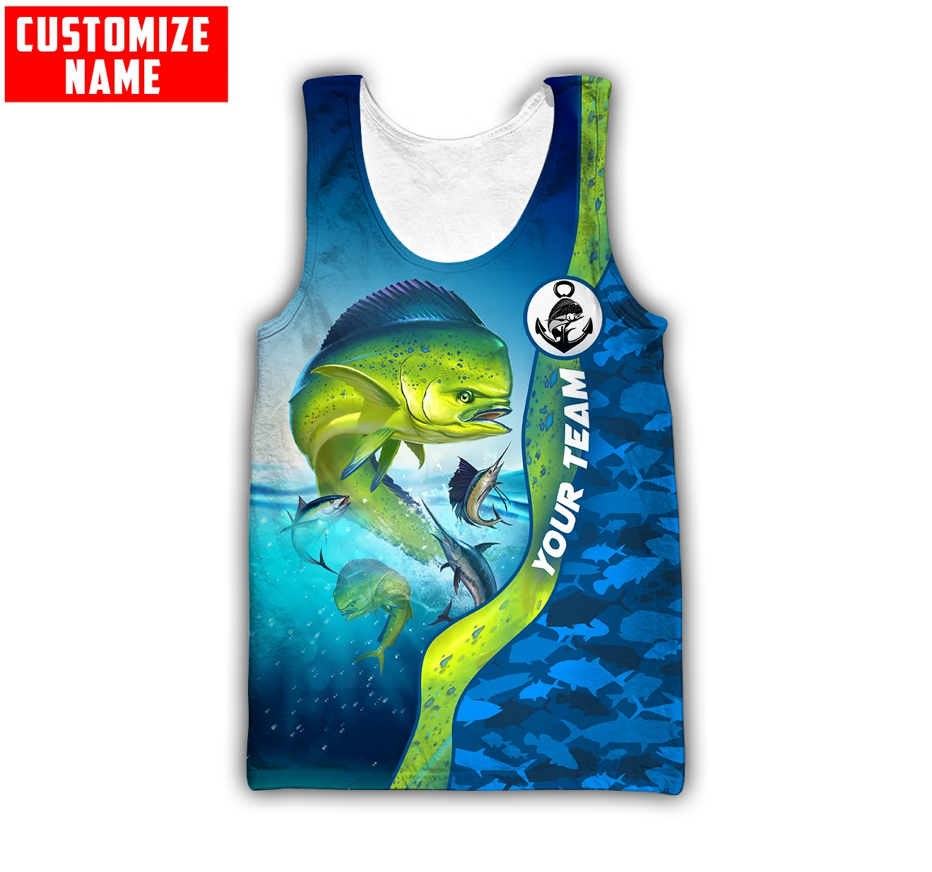 Men'S Fashion Names - Custom name Mahi mahi angeln 3D