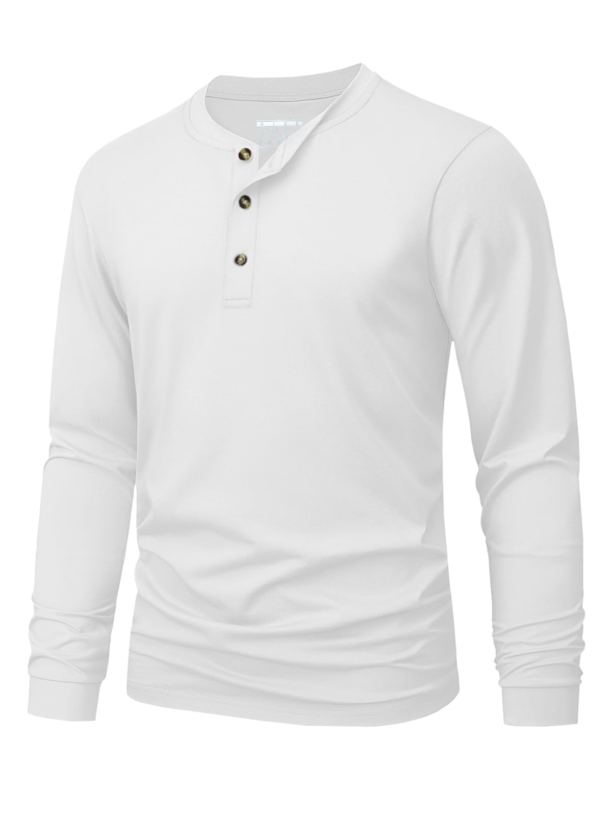 Mens Fashion Ideas - Herren-Henley-T-Shirt, schlicht, einfarbig, bedruckt, langärmelig, modisch,