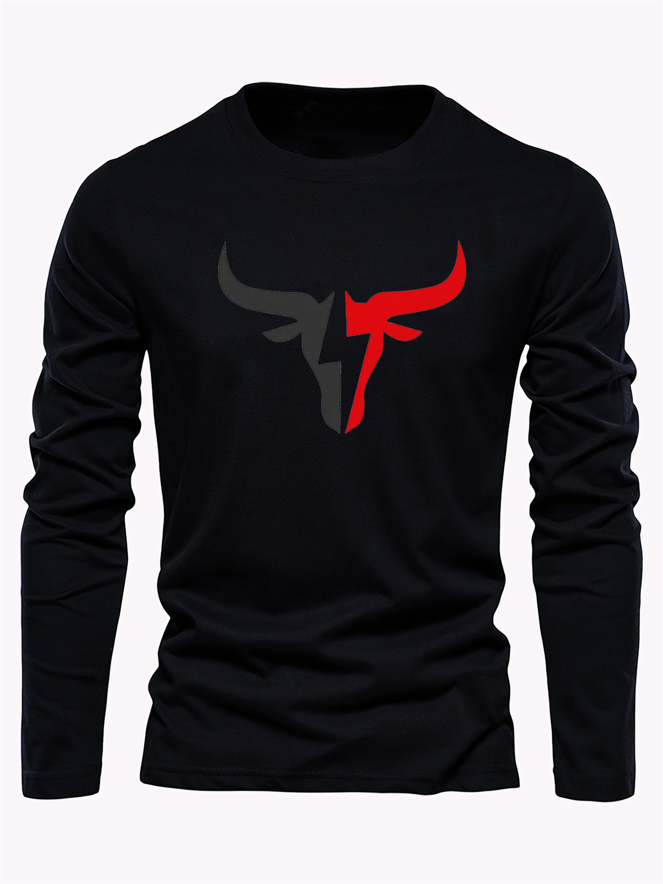 Einfarbiges Herren-Langarm-T-S – Mens Fashion Casual Bewertung und Preis