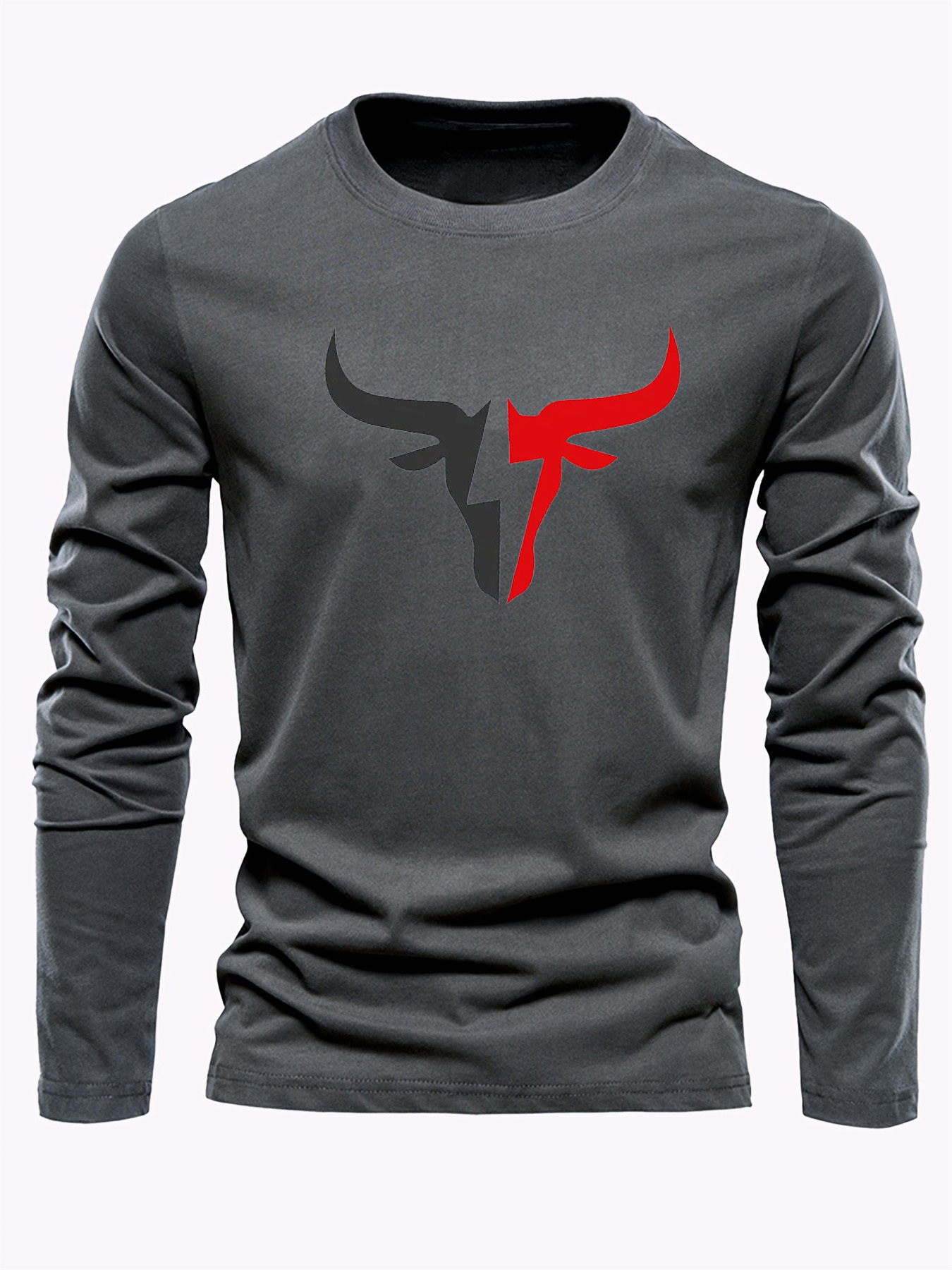 Einfarbiges Herren-Langarm-T-S – Mens Fashion Casual Bewertung und Preis